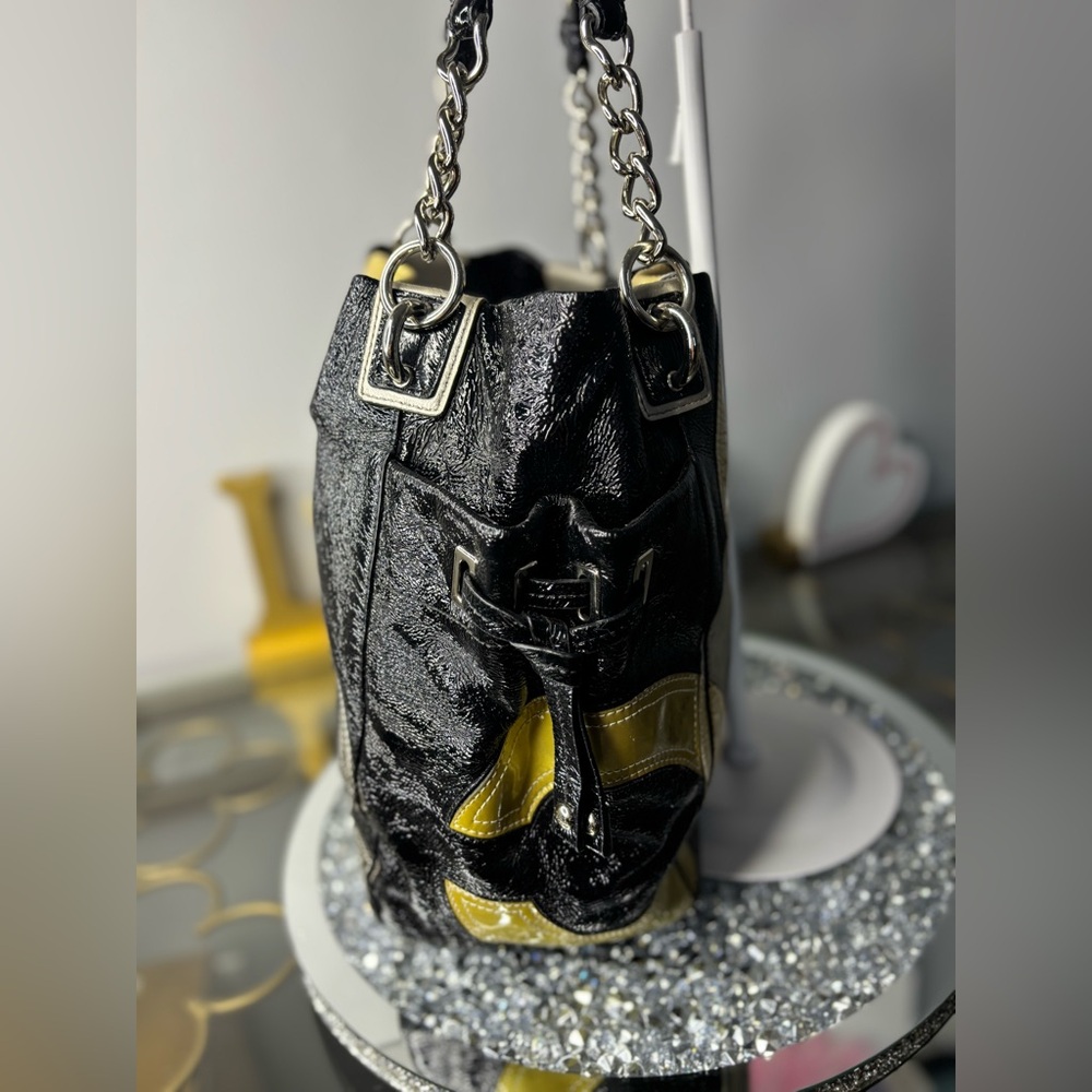 Coach Rehab Peyton Inlaid C Tote with Suede and Patent exterior - Picture 6 of 14